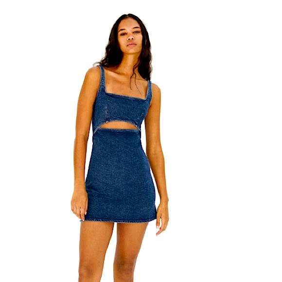 Zara Dresses & Skirts - Cutout Denim Mini
